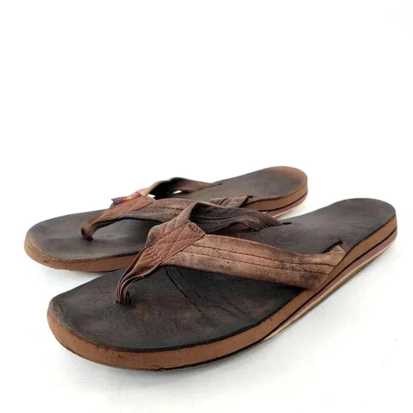 Rainbow Leather Flip Flop Sandals - Picture 2 of 7